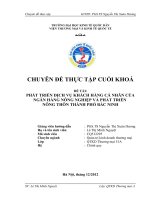 Phát triển dịch vụ khách hàng cá nhân của Ngân hàng Nông nghiệp và phát triển nông thôn Thành phố Bắc Ninh