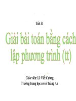 Tiết 51:Giải bài toán bằng cách lập phương trình(tt)