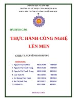 báo cáo công nghệ lên men bia - sữa - yoghurt