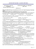 4 đề thi thử Đại học Môn Hóa và đáp án tham khảo