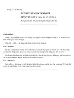 Đề và đáp án thi học sinh giỏi  môn Ngữ văn 9- THCS Mỹ Quang 2010-2011.