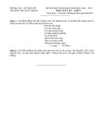 Đề và đáp án thi học sinh giỏi  môn Ngữ văn  9- THCS Mỹ Trinh 2010-2011.