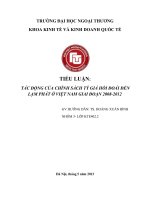 Tác động của chính sách tỷ giá hối đoái đến lạm phát của Việt Nam từ năm 2008-2012