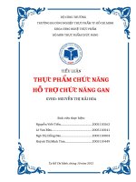 tiểu luận thực phẩm chức năng hỗ trợ chức năng gan