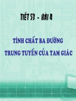 Tiết 53-Tính chất ba đường trung tuyến của tam giác-HH7