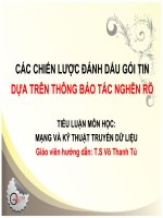 MẠNG VÀ KỸ THUẬT TRUYỀN DỮ LIỆU