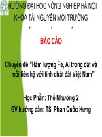 Chuyên đề-Hàm lượng Fe, Al trong đất và mối liên hệ với tính chất đất Việt Nam