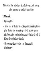 Tiểu luận Vai trò của màu sắc trong chất lượng cảm quan chung của thực phẩm