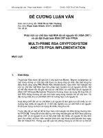 Phân tích cơ chế bảo mật RSA đa số nguyên tố ( RSA CRT ) và cài đặt thuật toán RSA CRT trên FPGA