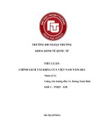 Tiểu luận kinh tế vĩ mô CHÍNH SÁCH TÀI KHÓA CỦA VIỆT NAM NĂM 2012