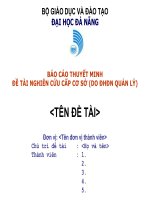 ĐHĐN-BÁO CÁO THUYẾT MINH ĐỀ TÀI NGHIÊN CỨU CẤP CƠ SỞ (DO ĐHĐN QUẢN LÝ)