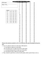 DE KIEM TRA HOC KY I. GRADE 11(MCQ) HOT