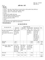 Ma tran, de va dap an tiet 53 Hoa hoc 9 theo chuan moi