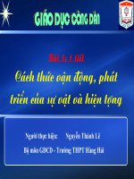 Bài 10: cách thức vận động và phát triển của thế giới