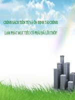 CHÍNH SÁCH TIỀN TỆ VÀ ỔN ĐỊNH TÀI CHÍNH-LẠM PHÁT MỤC TIÊU CÓ PHẢI ĐÃ LỖI THỜI