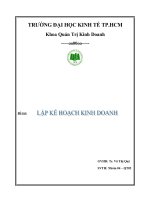 LẬP KẾ HOẠCH KINH DOANH