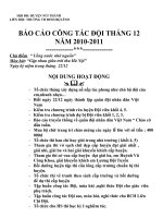 báo cáo công tác tháng 12