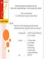 Tiểu luận môn học các tính chất cảm quan thực phẩm Phân tích các yếu tố công nghệ nguyên liệu cấu thành ảnh hưởng tới cấu trúc, trạng thái và màu sắc của bia Lager