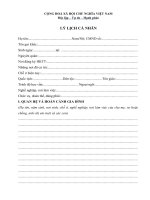mẫu lý lịch cá nhân