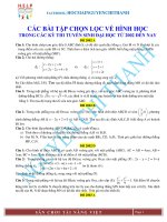 BÀI TẬP HÌNH HỌC CHỌN LỌC TRONG CÁC ĐỀ THI ĐẠI HỌC TỪ 2002 ĐẾN 2015