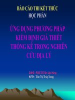 BÁO CÁO-ỨNG DỤNG PHƯƠNG PHÁP KIỂM ĐỊNH GIẢ THIẾT THỐNG KÊ TRONG NGHIÊN CỨU ĐỊA LÝ