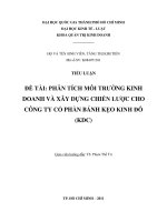 TIỂU LUẬN-PHÂN TÍCH MÔI TRƢỜNG KINH DOANH VÀ XÂY DỰNG CHIẾN LƯỢC CHO CÔNG TY CỔ PHẦN BÁNH KẸO KINH ĐÔ