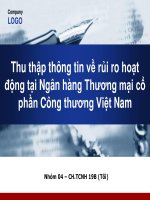 Thu thập thông tin về rủi ro hoạt động tại Ngân hàng Thương mại cổ phần Công thương Việt Nam