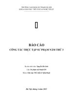 BÁO CÁO CÔNG TÁC THỰC TẬP SƯ PHẠM NĂM THỨ 3