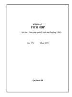 GIÁO ÁN TÍCH HỢP Mô đun : Biện pháp quản lý dịch hại tổng hợp (IPM)