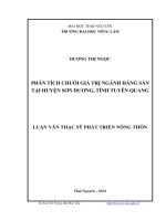 PHÂN TÍCH CHUỖI GIÁ TRỊ NGÀNH HÀNG SẮN TẠI HUYỆN SƠN DưƠNG, TỈNH TUYÊN QUANG