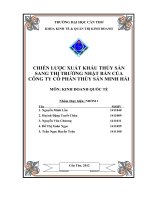 CHIẾN LƯỢC XUẤT KHẨU THỦY SẢN SANG THỊ TRƯỜNG NHẬT BẢN CỦA CÔNG TY CỔ PHẦN THỦY SẢN MINH HẢI