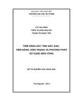 TIỀM NĂNG ĐẤT TỈNH BẮC KAN TIỀM NĂNG, HIỆN TRẠNG VÀ PHƯƠNG PHÁP SỬ DỤNG BỀN VỮNG