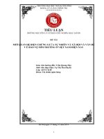MỐÍ QUAN HỆ BIỆN CHỨNG GIỮA TỰ NHIÊN VÀ XÃ HỘI VÀ VẤN ĐỀ VỀ BẢO VỆ MÔI TRƯỜNG Ở VIỆT NAM HIỆN NAY