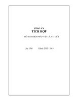GIÁO ÁN TÍCH HỢP MÔ ĐUN BIỆN PHÁP VẬT LÝ, CƠ GIỚI
