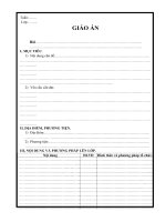 Mẫu giáo án môn thể dục