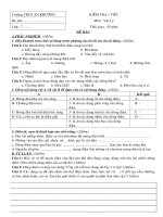 đề và đáp án kiểm tra 1 tiết học kỳ 2 vật lý 7