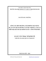 CÔNG TÁC BỒI THƯỜNG, GIẢI PHÓNG MẶT BẰNG DỰ ÁN XÂY DỰNG ĐƯỜNG CAO TỐC NỘI BÀI - LÀO CAI TRÊN ĐỊA BÀN HUYỆN BÌNH XUYÊN - TỈNH VĨNH PHÚC