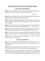 GIẢI BÀI T OÁN BẰNG CÁCH LẬP PHƯƠNG TRÌNH