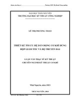 Thiết kế tối ưu hệ dẫn động cơ khí dùng hộp giảm tốc và bộ truyền đai