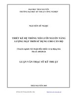 THIẾT kế hệ THỐNG nối lưới NGUỒN NĂNG LƯỢNG mặt TRỜI sử DỤNG CHO căn hộ