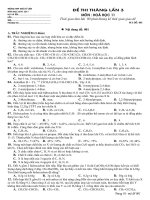 Đề thi tháng lần 3 - lớp 11- Ngô Sĩ Liên - BG