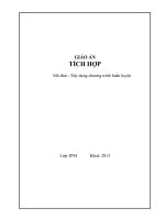 GIÁO ÁN TÍCH HỢP Môđun : Xây dựng chương trình huấn luyện