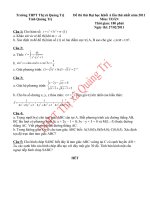 ĐỀ THI THỬ VÀ ĐÁP ÁN KHỐI A LẦN I NĂM 2011