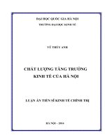 Chất lượng tăng trưởng kinh tế của Hà Nội