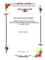 SKKN TOÁN 9 _    PHƯƠNG PHÁP DẠY GIẢI TOÁN TÌM GIÁ TRỊ LỚN NHẤT, GIÁ TRỊ NHỎ NHẤT CỦA BIỂU THỨC