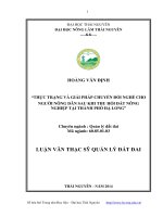 Thực trạng và giải pháp chuyển đổi nghề cho người nông dân sau khi thu hồi đất nông nghiệp tại thành phố Hạ Long
