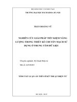 Nghiên cứu giải pháp tiết kiệm năng lượng trong thiết kế chuyển mạch sử dụng ở trung tâm dữ liệu (TT)