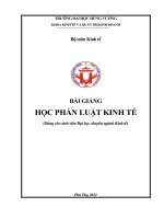 BÀI GIẢNG HỌC PHẦN LUẬT KINH TẾ (Dùng cho sinh viên Đại học chuyên ngành Kinh tế)