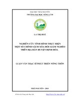 Nghiên cứu tình hình thực hiện một số chính sách xóa đói giảm nghèo trên địa bàn huyện Định Hóa)