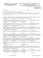 Đề thi thử ĐH -2011- Nguyên Huệ ( hay) có Đap an
